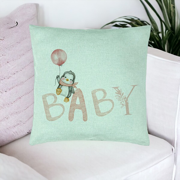 Perna Decorativa, Model Baby, 40x40 cm, Verde Menta, Husa Detasabila, Burduf 16 bsc0302 PhotoRoom
