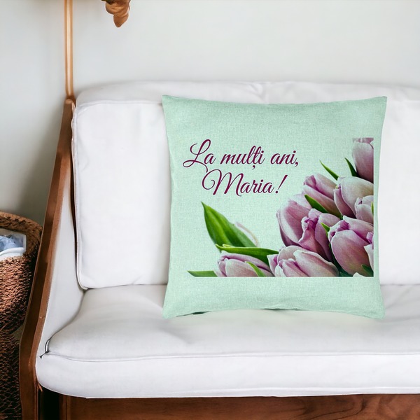 Perna Decorativa, Model La multi ani Maria, 40x40 cm, Verde Menta, Husa Detasabila, Burduf 20 bsc0303 PhotoRoom 4
