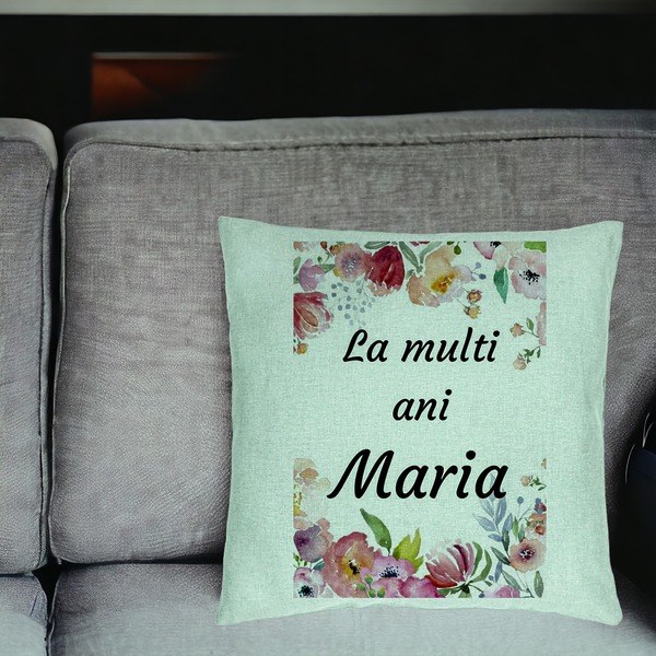 Perna Decorativa, Model La multi ani Maria 2, 40x40 cm, Verde Menta, Husa Detasabila, Burduf 18 bsc0305 PhotoRoom 2