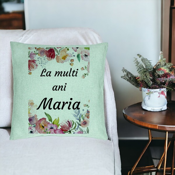 Perna Decorativa, Model La multi ani Maria 2, 40x40 cm, Verde Menta, Husa Detasabila, Burduf 17 bsc0305 PhotoRoom 3