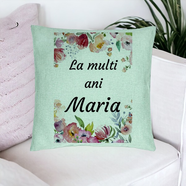 Perna Decorativa, Model La multi ani Maria 2, 40x40 cm, Verde Menta, Husa Detasabila, Burduf 20 bsc0305 PhotoRoom