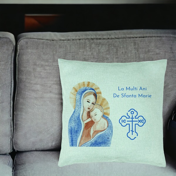 Perna Decorativa, Model La multi ani de Sfanta Maria, 40x40 cm, Verde Menta, Husa Detasabila, Burduf 18 bsc0306 PhotoRoom 2