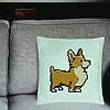 Perna Decorativa, Model Doggie, 40x40 cm, Verde Menta, Husa Detasabila, Burduf 24 bsc0308 PhotoRoom 2