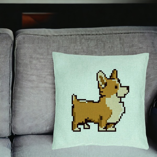 Perna Decorativa, Model Doggie, 40x40 cm, Verde Menta, Husa Detasabila, Burduf 17 bsc0308 PhotoRoom 2