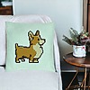 Perna Decorativa, Model Doggie, 40x40 cm, Verde Menta, Husa Detasabila, Burduf 25 bsc0308 PhotoRoom 3