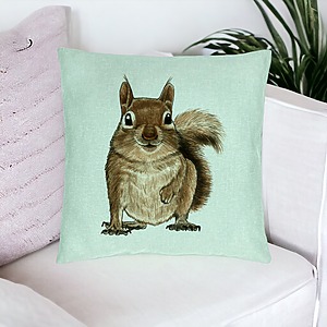 Alternative view of Perna Decorativa, Model Veverita, 40x40 cm, Verde Menta, Husa Detasabila, Burduf