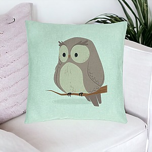 Alternative view of Perna Decorativa, Model Bufnita, 40x40 cm, Verde Menta, Husa Detasabila, Burduf