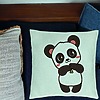 Perna Decorativa, Model Urs Panda, 40x40 cm, Verde Menta, Husa Detasabila, Burduf 23 bsc0311 PhotoRoom