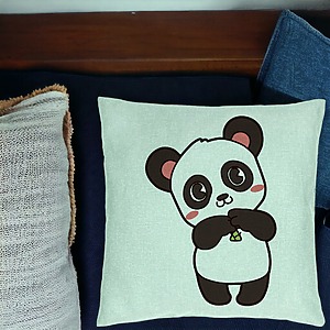 Alternative view of Perna Decorativa, Model Urs Panda, 40x40 cm, Verde Menta, Husa Detasabila, Burduf