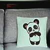 Perna Decorativa, Model Urs Panda, 40x40 cm, Verde Menta, Husa Detasabila, Burduf 27 bsc0311 PhotoRoom 4
