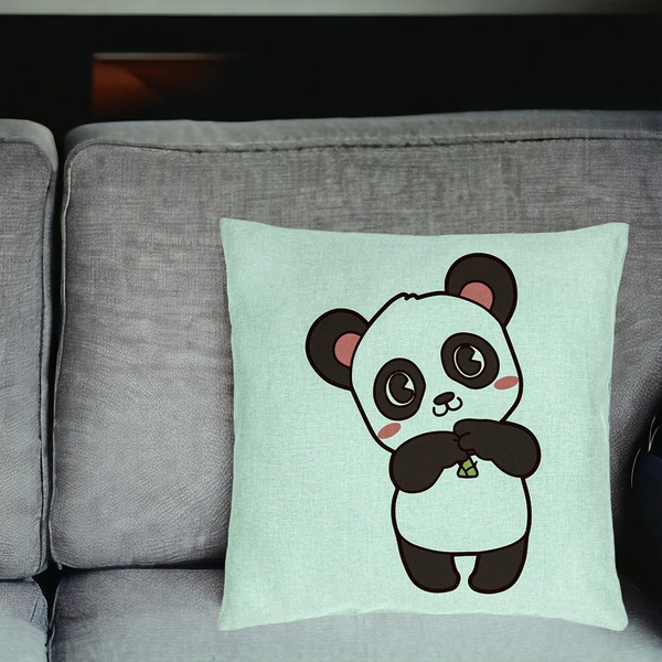 Perna Decorativa, Model Urs Panda, 40x40 cm, Verde Menta, Husa Detasabila, Burduf 20 bsc0311 PhotoRoom 4
