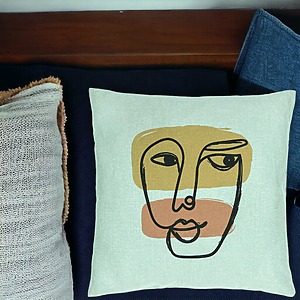 Alternative view of Perna Decorativa, Model Fata Femeie, 40x40 cm, Verde Menta, Husa Detasabila, Burduf