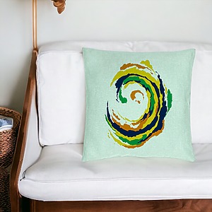 Alternative view of Perna Decorativa, Model Spirala, MuIicolor, 40x40 cm, Verde Menta, Husa Detasabila, Burduf