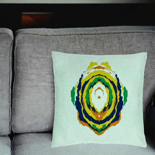 Perna Decorativa, Model Abstract, Multicolor, 40x40 cm, Verde Menta, Husa Detasabila, Burduf 16 bsc0318 PhotoRoom