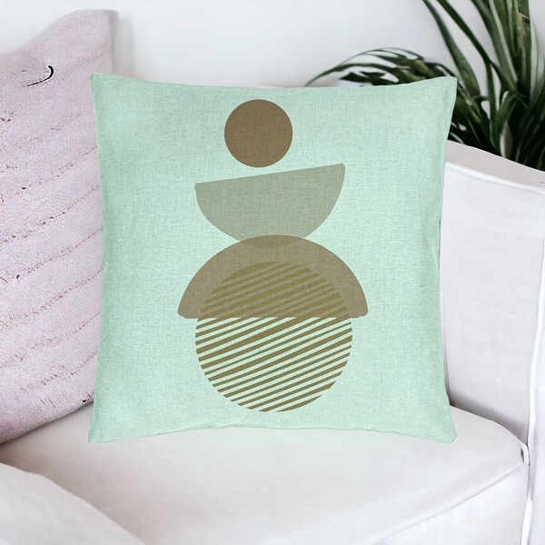 Perna Decorativa, Model cu ModeI Abstract Creativ 1, 40x40 cm, Verde Menta, Husa Detasabila, Burduf 14 bsc0320 PhotoRoom 1