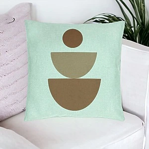 Alternative view of Perna Decorativa, Model Abstract Creativ 5, 40x40 cm, Verde Menta, Husa Detasabila, Burduf