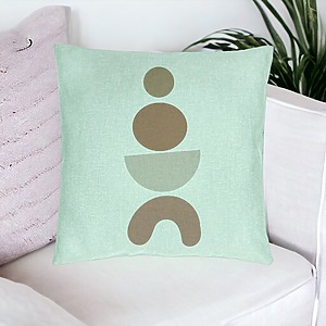 Alternative view of Perna Decorativa, Model Abstract Creativ 6, 40x40 cm, Verde Menta, Husa Detasabila, Burduf