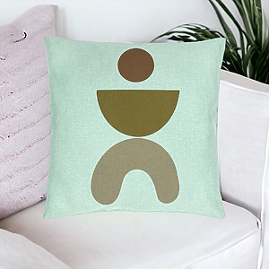 Alternative view of Perna Decorativa, Model Abstract Creativ 7, 40x40 cm, Verde Menta, Husa Detasabila, Burduf