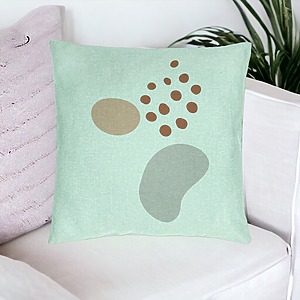 Alternative view of Perna Decorativa, Model Abstracta 11, 40x40 cm, Verde Menta, Husa Detasabila, Burduf