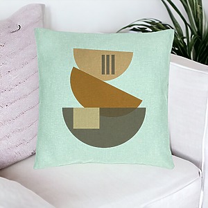 Alternative view of Perna Decorativa, Model Abstract Creativ 8, 40x40 cm, Verde Menta, Husa Detasabila, Burduf