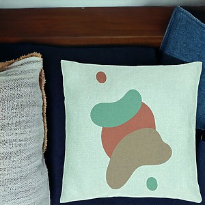 Alternative view of Perna Decorativa, Model Abstracta 9, 40x40 cm, Verde Menta, Husa Detasabila, Burduf