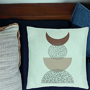 Alternative view of Perna Decorativa, Model Abstract Creativ 10, 40x40 cm, Verde Menta, Husa Detasabila, Burduf