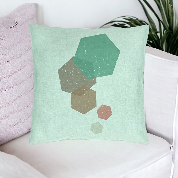 Perna Decorativa, Model Forme Geometrice 2, Multicolor, 40x40 cm, Verde Menta, Husa Detasabila, Burduf 17 bsc0339 PhotoRoom 1