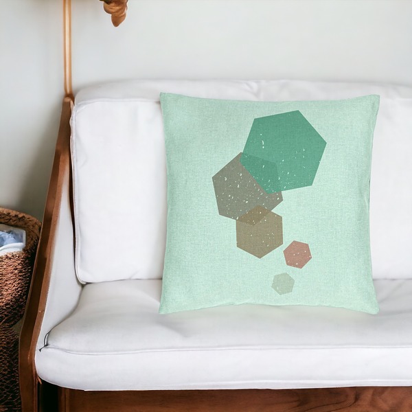 Perna Decorativa, Model Forme Geometrice 2, Multicolor, 40x40 cm, Verde Menta, Husa Detasabila, Burduf 18 bsc0339 PhotoRoom 2