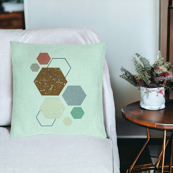 Perna Decorativa, Model Forme Geometrice 3, Multicolor 40x40 cm, Verde Menta, Husa Detasabila, Burduf 17 bsc0340 PhotoRoom 1