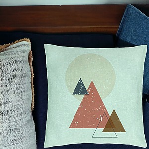 Alternative view of Perna Decorativa, Model Abstracta Forme Geometrice 4, Multicolor, 40x40 cm, Verde Menta, Husa Detasabila, Burduf