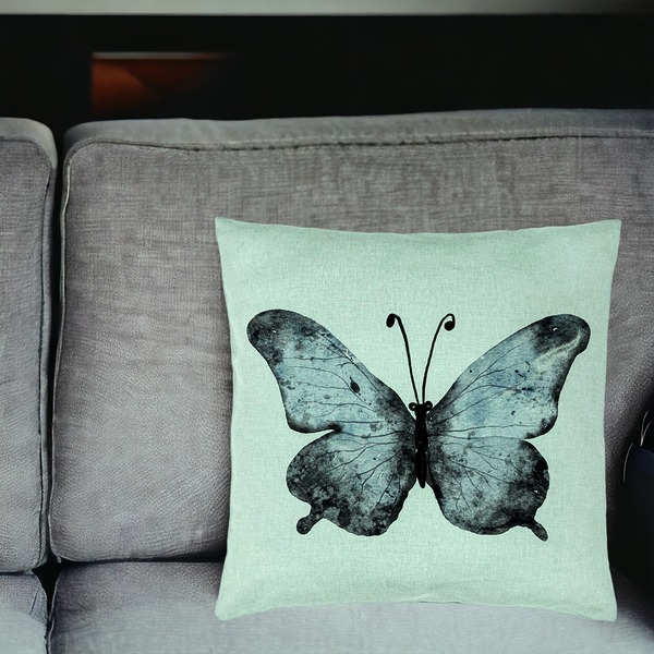 Perna Decorativa, Model Fluture 1, Blue and Black 40x40 cm, Verde Menta, Husa Detasabila, Burduf 20 bsc0343 PhotoRoom 4