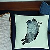 Perna Decorativa, Model Fluture 2, Blue and Black 40x40 cm, Verde Menta, Husa Detasabila, Burduf 23 bsc0344 PhotoRoom