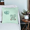 Perna Decorativa, Model Elefant si baloane in forma de inimioare, 40x40 cm, Verde Menta, Husa Detasabila, Burduf 26 bsc0345 PhotoRoom 3
