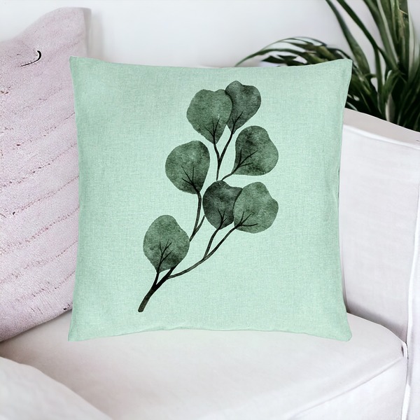 Perna Decorativa, Model Frunze, 40x40 cm, Verde Menta, Husa Detasabila, Burduf 17 bsc0348 PhotoRoom 1