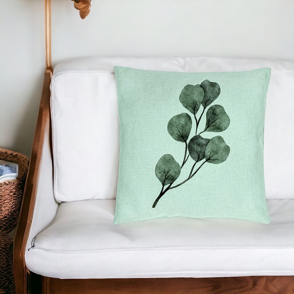 Perna Decorativa, Model Frunze, 40x40 cm, Verde Menta, Husa Detasabila, Burduf 18 bsc0348 PhotoRoom 2