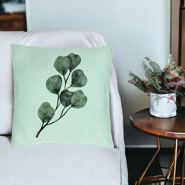 Perna Decorativa, Model Frunze, 40x40 cm, Verde Menta, Husa Detasabila, Burduf 19 bsc0348 PhotoRoom 3