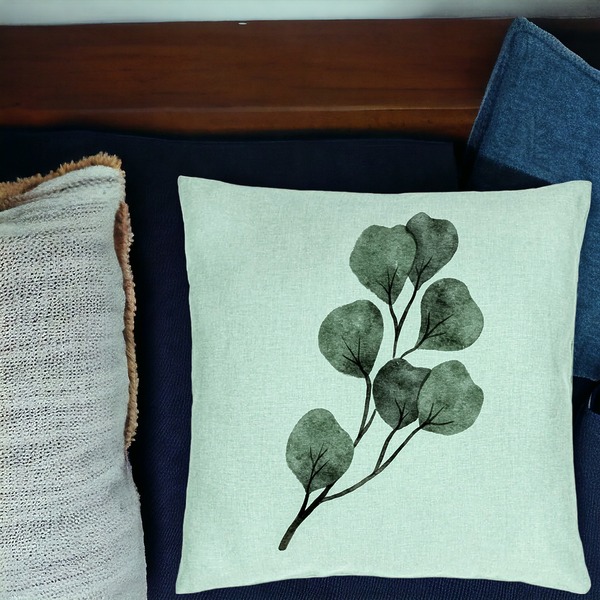 Perna Decorativa, Model Frunze, 40x40 cm, Verde Menta, Husa Detasabila, Burduf 16 bsc0348 PhotoRoom
