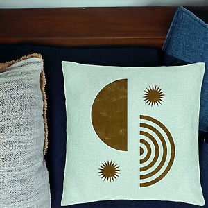 Alternative view of Perna Decorativa, Model Abstracta 8, 40x40 cm, Verde Menta, Husa Detasabila, Burduf