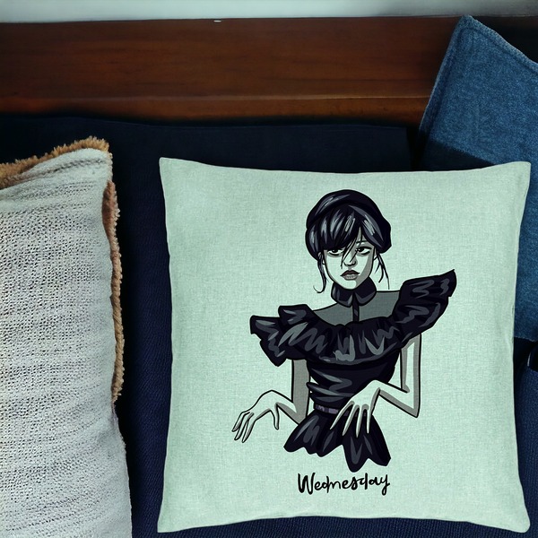 Perna Decorativa, Model Wednesday Addams Dancing Hands 1, 40x40 cm, Verde Menta, Husa Detasabila, Burduf 16 bsc0350 PhotoRoom