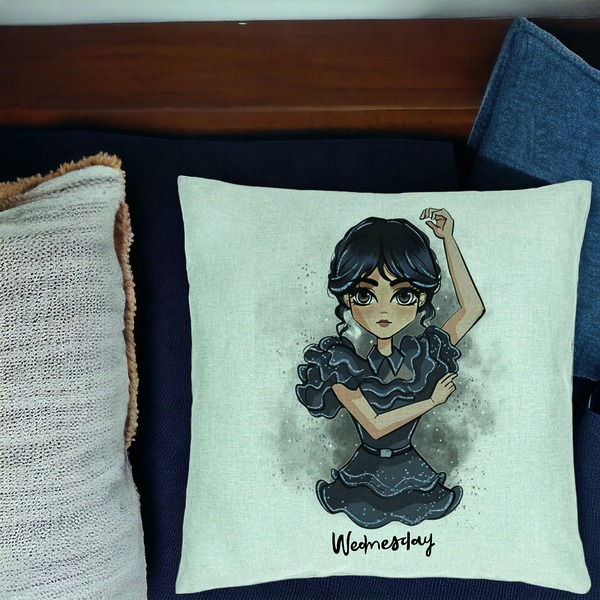 Perna Decorativa, Model Wednesday Addams Dancing Hands 2, 40x40 cm, Verde Menta, Husa Detasabila, Burduf 20 bsc0352 PhotoRoom 4