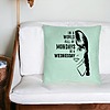 Perna Decorativa, Model Wednesday Addams si Text, 40x40 cm, Verde Menta, Husa Detasabila, Burduf 25 bsc0354 PhotoRoom 2