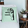 Perna Decorativa, Model Wednesday Addams si Text, 40x40 cm, Verde Menta, Husa Detasabila, Burduf 26 bsc0354 PhotoRoom 3
