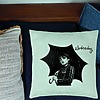 Perna Decorativa, Model Wednesday Addams 3, 40x40 cm, Verde Menta, Husa Detasabila, Burduf 23 bsc0355 PhotoRoom