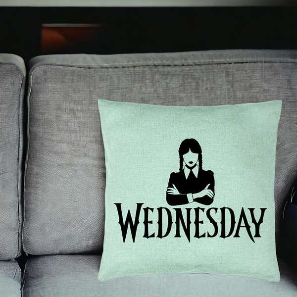 Perna Decorativa, Model Wednesday Addams 4, 40x40 cm, Verde Menta, Husa Detasabila, Burduf 20 bsc0356 PhotoRoom 4