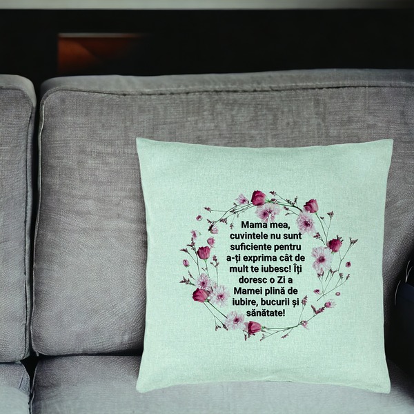 Perna Decorativa, Model cu Model pentru Mama cu text 40x40 cm, Verde Menta, Husa Detasabila, Burduf 20 bsc0363 PhotoRoom 4