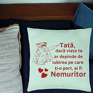 Alternative view of Perna Decorativa, Model pentru Tata 11, 40x40 cm, Verde Menta, Husa Detasabila, Burduf