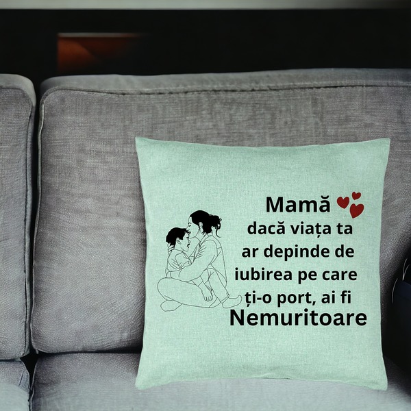 Perna Decorativa, Model pentru Mama 5, 40x40 cm, Verde Menta, Husa Detasabila, Burduf 20 bsc0379 PhotoRoom 4