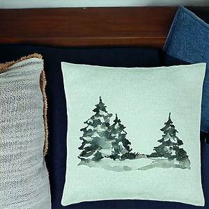Alternative view of Perna Decorativa cu tematica de Craciun, 7, 40x40 cm, Verde Menta, Husa Detasabila, Burduf