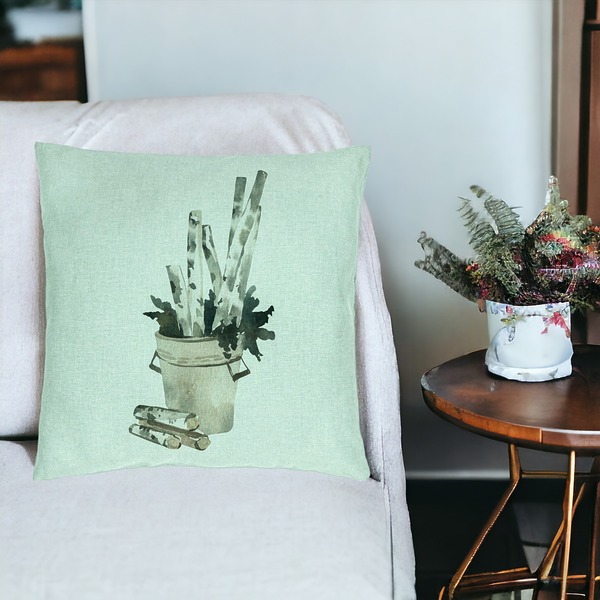 Perna Decorativa cu tematica de Craciun, 9, 40x40 cm, Verde Menta, Husa Detasabila, Burduf 19 bsc0403 PhotoRoom 3