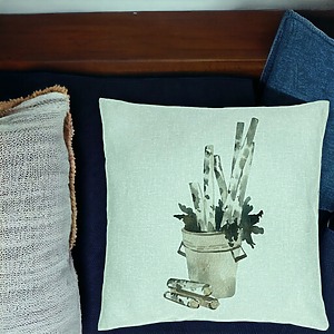 Alternative view of Perna Decorativa cu tematica de Craciun, 9, 40x40 cm, Verde Menta, Husa Detasabila, Burduf